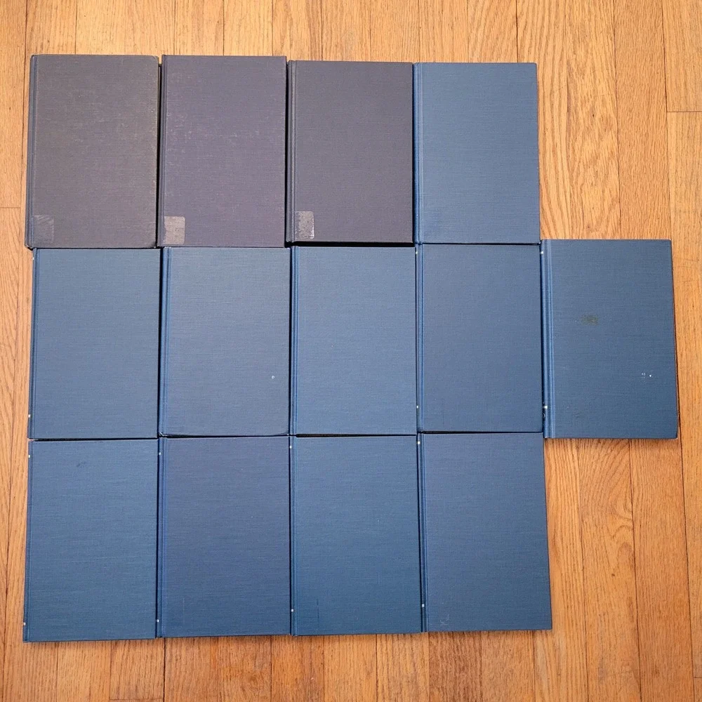 13 Book Set Blue Twaynes United States Authors Series Hardcover Vintage Decor
